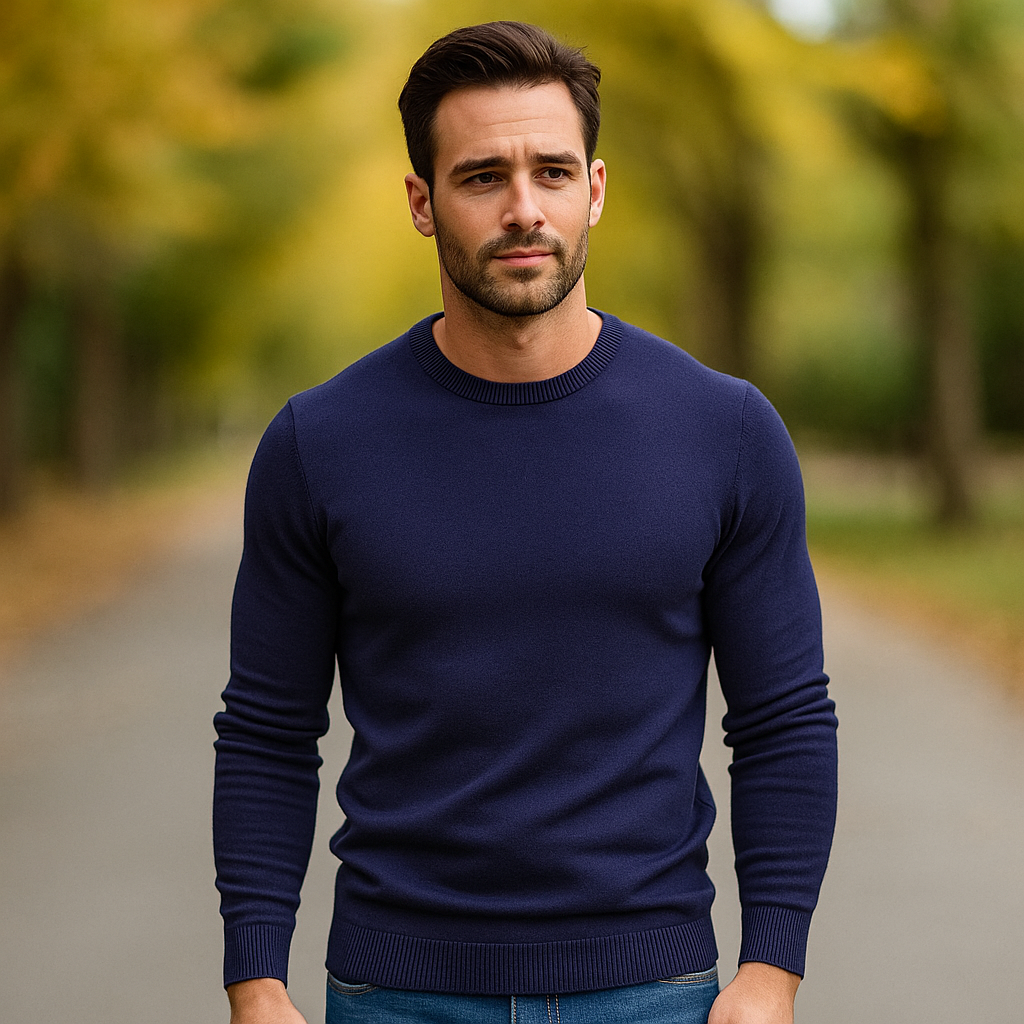 Pull Col Rond pour Homme – Doux & Chaud – Pull en Tricot à Manches Longues