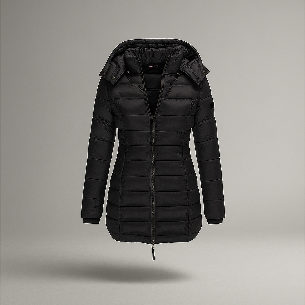 Stilla - manteau long tendance - doublure douce - avec capuche
