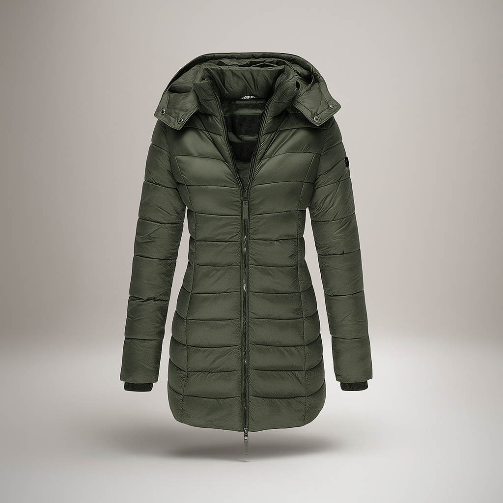 Stilla - manteau long tendance - doublure douce - avec capuche