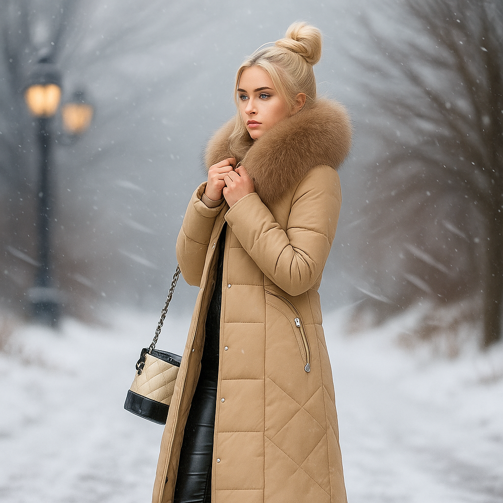 Manteau d'Hiver Stilla - Capuche en Fourrure Chaude - Élégant & Confortable