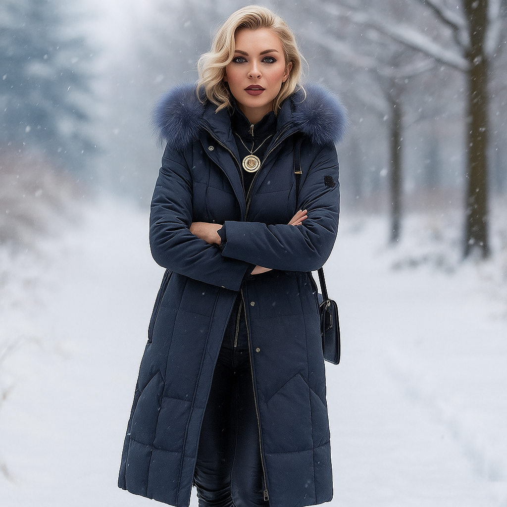 Manteau d'Hiver Stilla - Capuche en Fourrure Chaude - Élégant & Confortable