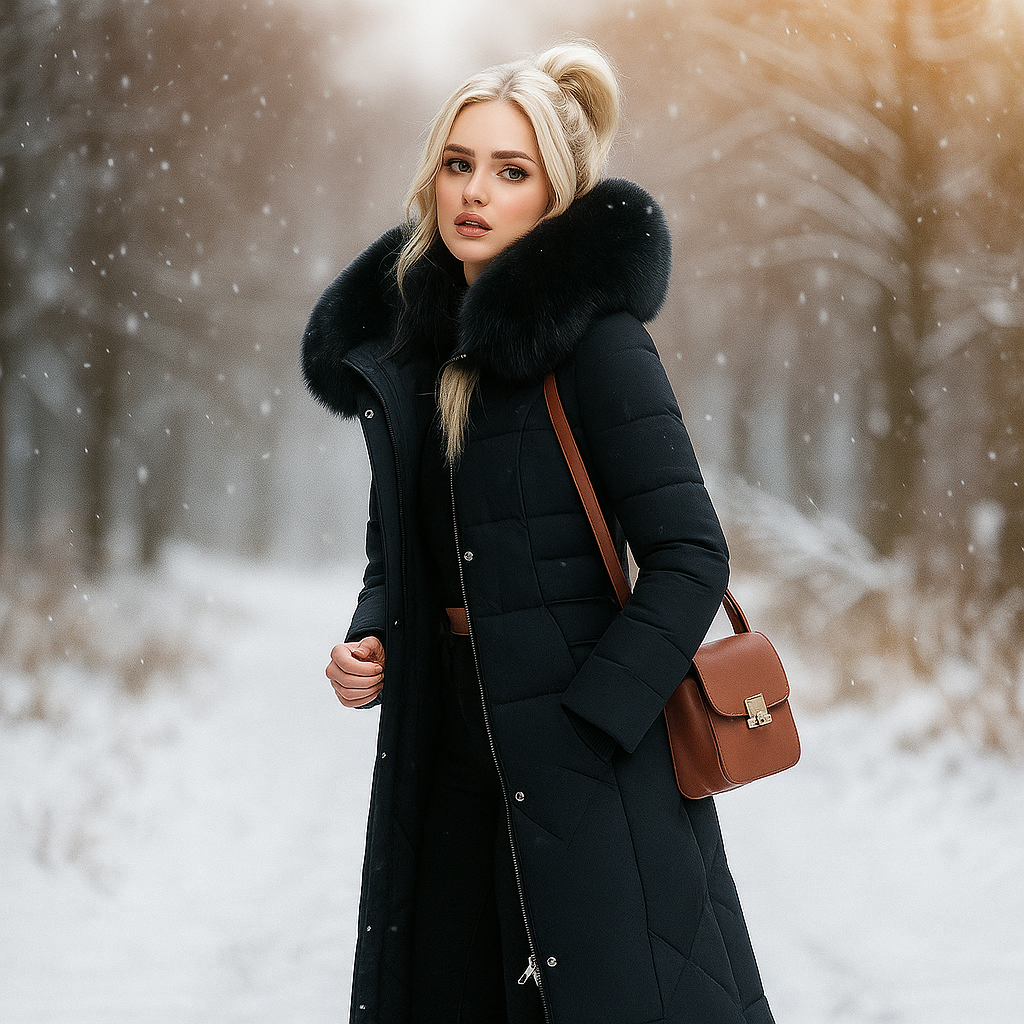 Manteau d'Hiver Stilla - Capuche en Fourrure Chaude - Élégant & Confortable