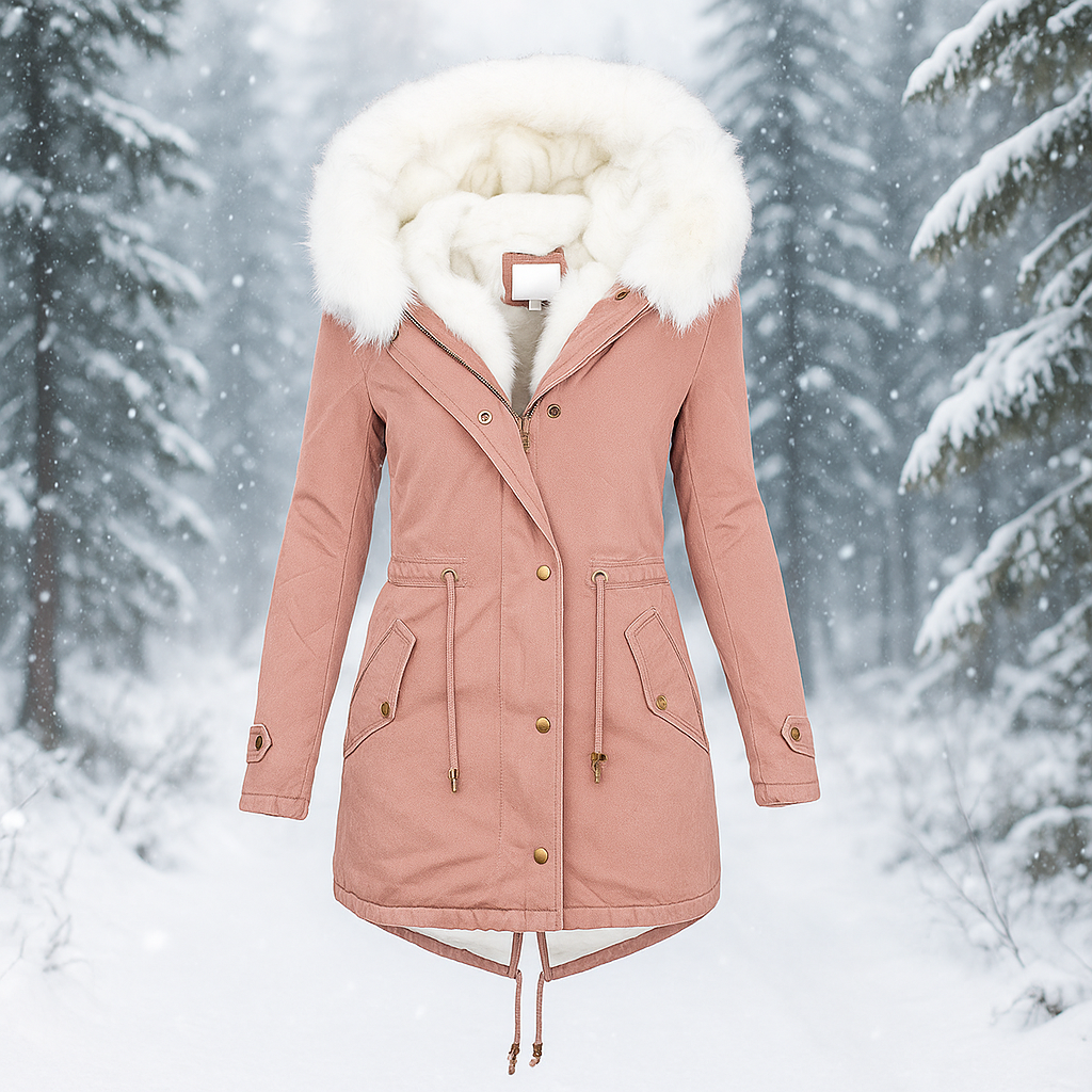 Veste d'hiver Stilla Élégante - Capuche - Détail de bouton - Chaude & Stylée