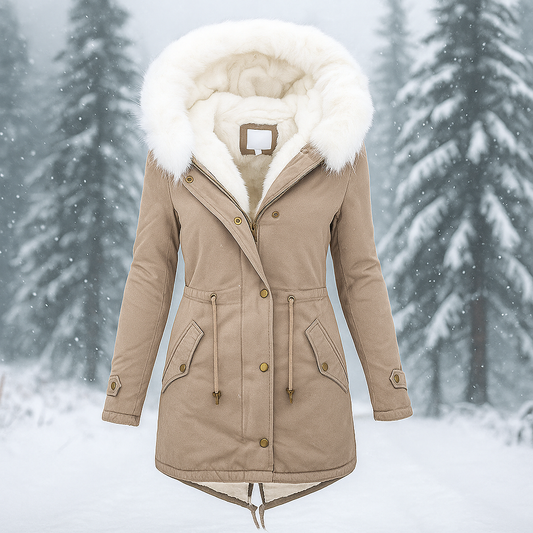 Veste d'hiver Stilla Élégante - Capuche - Détail de bouton - Chaude & Stylée