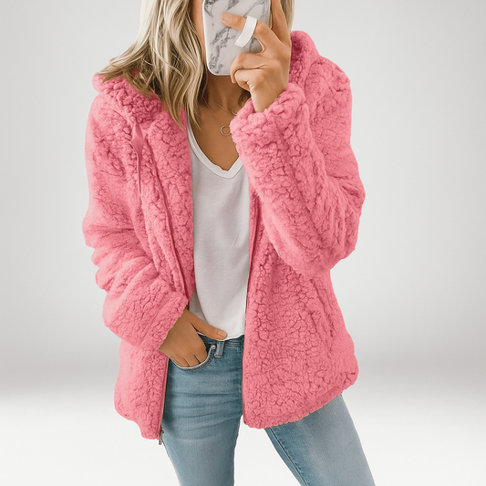 Manteau en Peluche Teddy Dame Bjørn - Doux Fleece - Fermeture Éclair & Poches