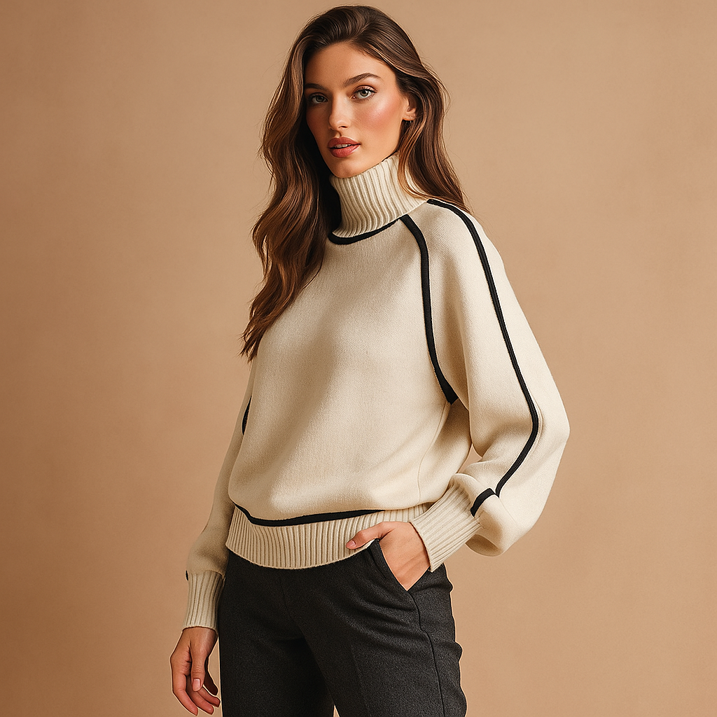 Pull à col montant - Confortable - Chaud - Design élégant