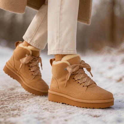 Bottes d'hiver femme suède doublure chaude antidérapante
