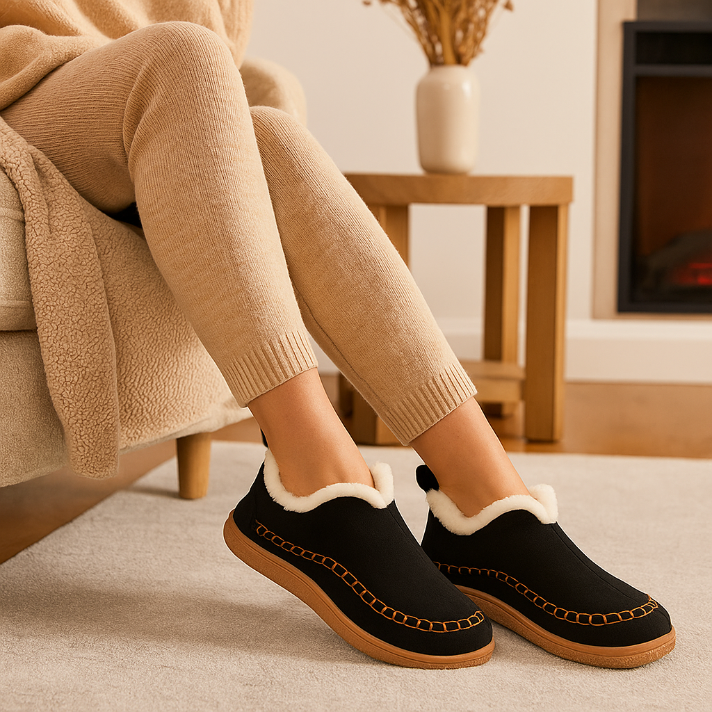 Chaussons femme antidérapants confort chaleur