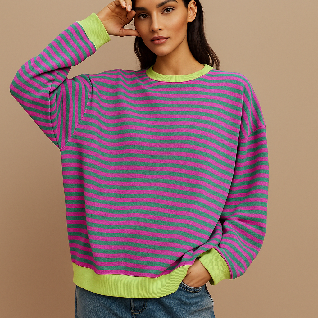 Sweat-shirt Rayé Oversize – Confort & Style Casual
