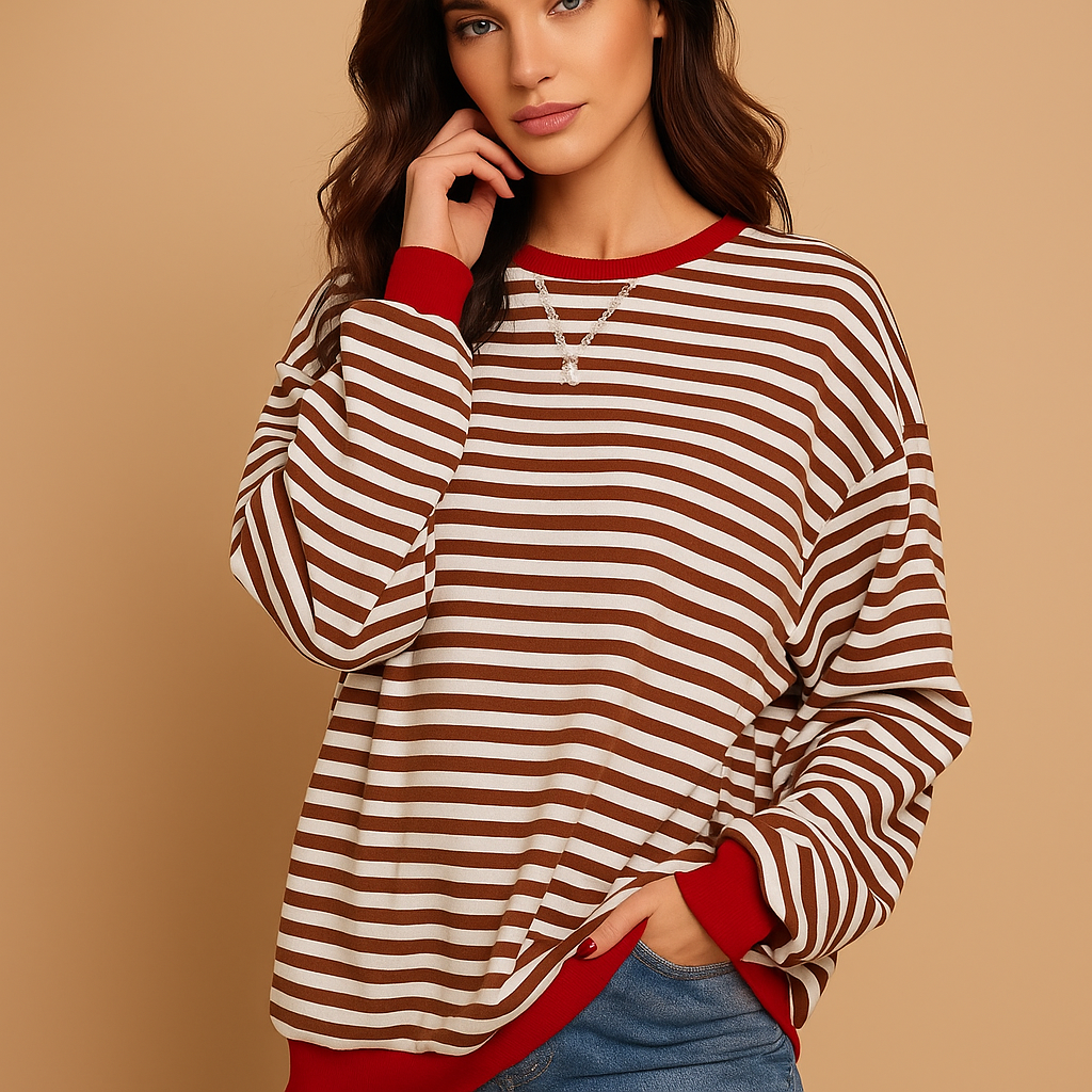 Sweat-shirt Rayé Oversize – Confort & Style Casual