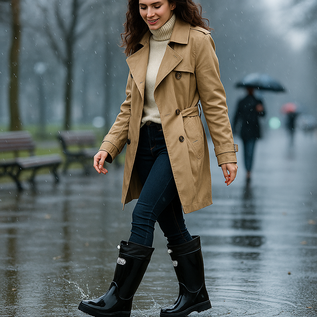 Bottes en Caoutchouc Imperméables – Laçage Ajustable et Confort