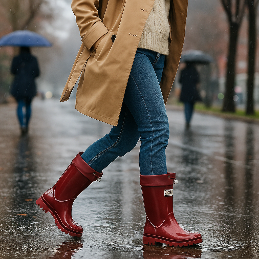 Bottes en Caoutchouc Imperméables – Laçage Ajustable et Confort