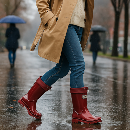Bottes en Caoutchouc Imperméables – Laçage Ajustable et Confort