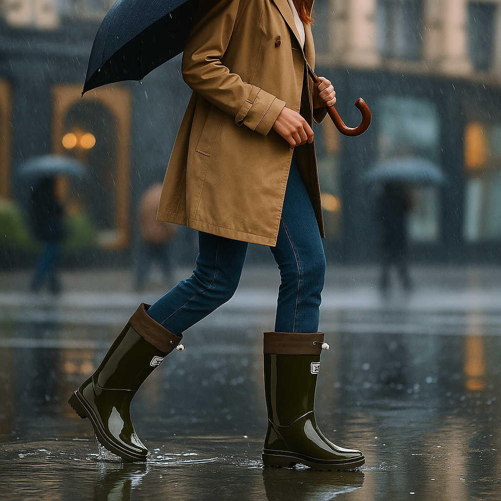 Bottes en Caoutchouc Imperméables – Laçage Ajustable et Confort