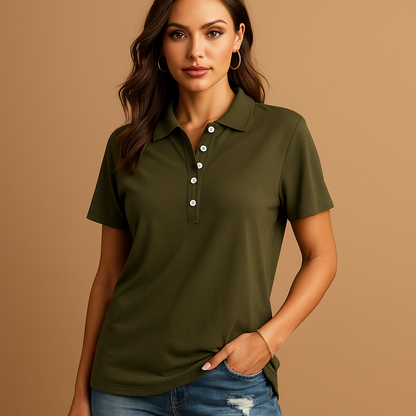 Polo femme coton respirant col classique