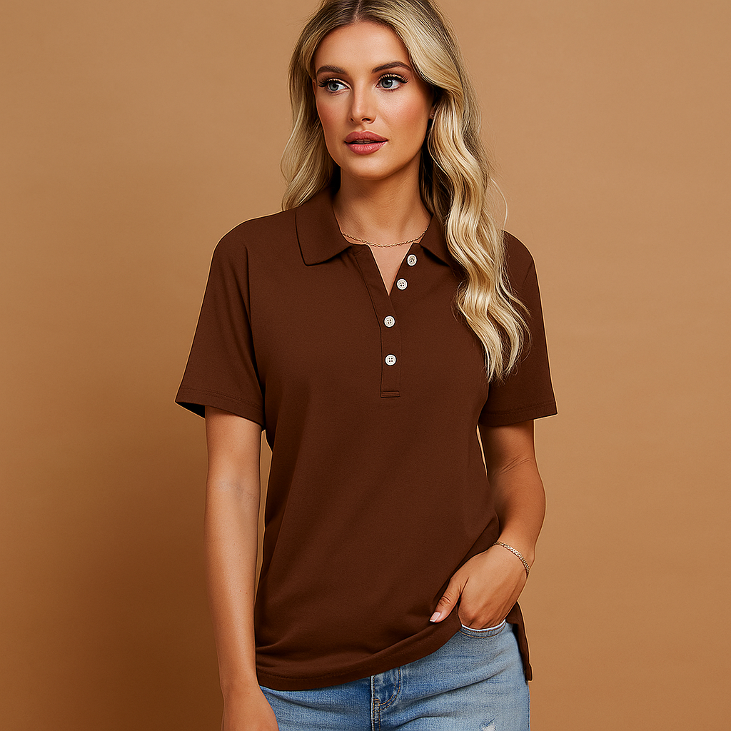 Polo femme coton respirant col classique