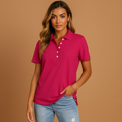 Polo femme coton respirant col classique