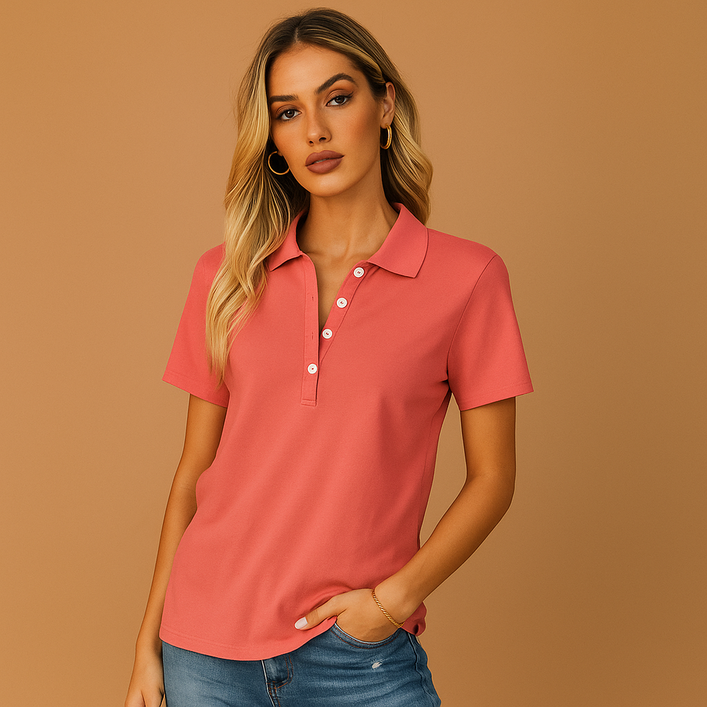 Polo femme coton respirant col classique