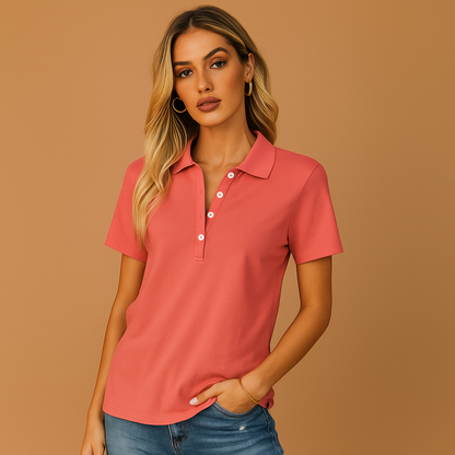 Polo femme coton respirant col classique