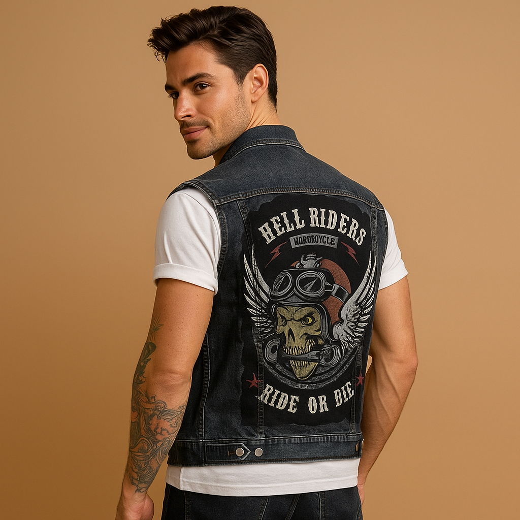 Veste de moto homme en jean robuste