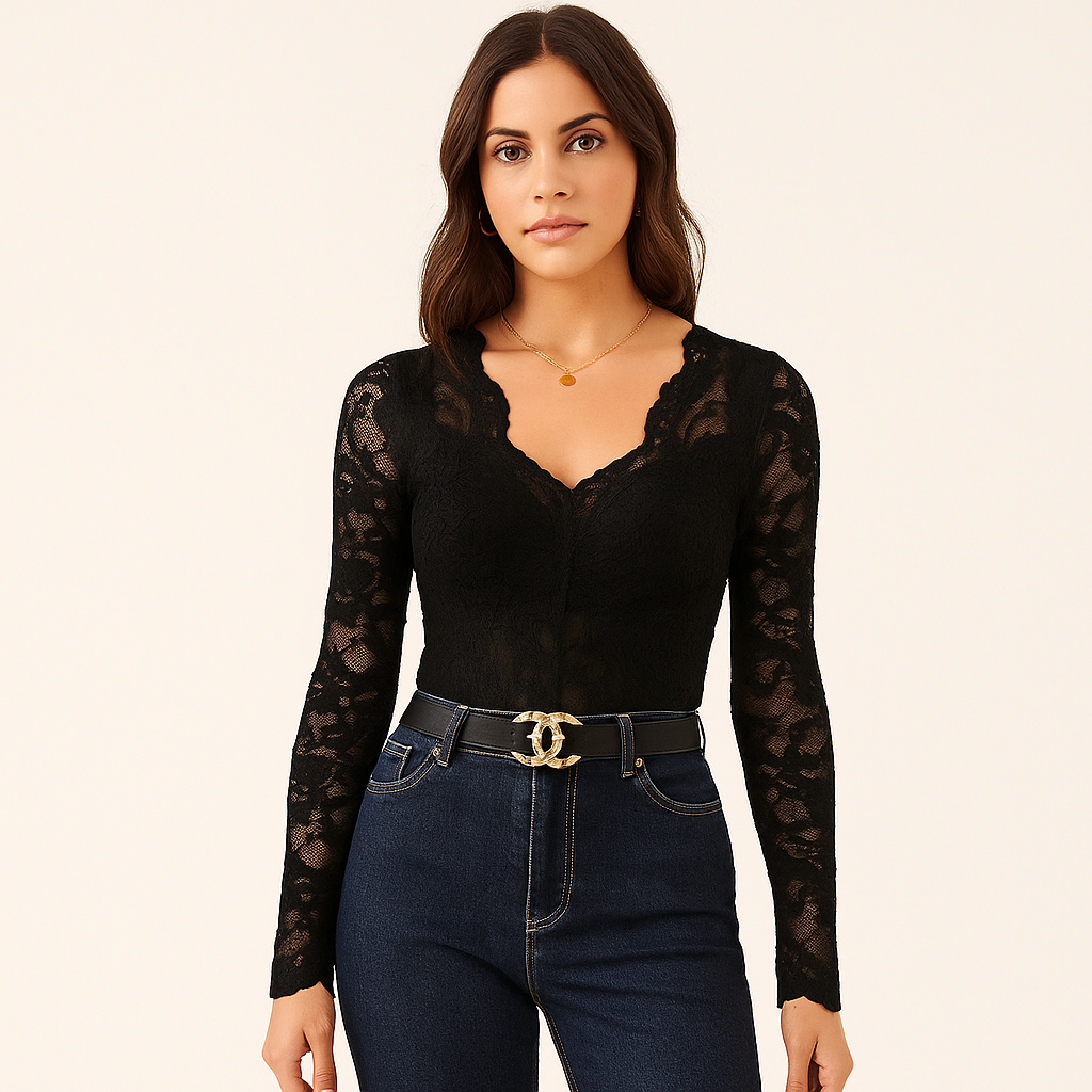 Top femme en dentelle élégante