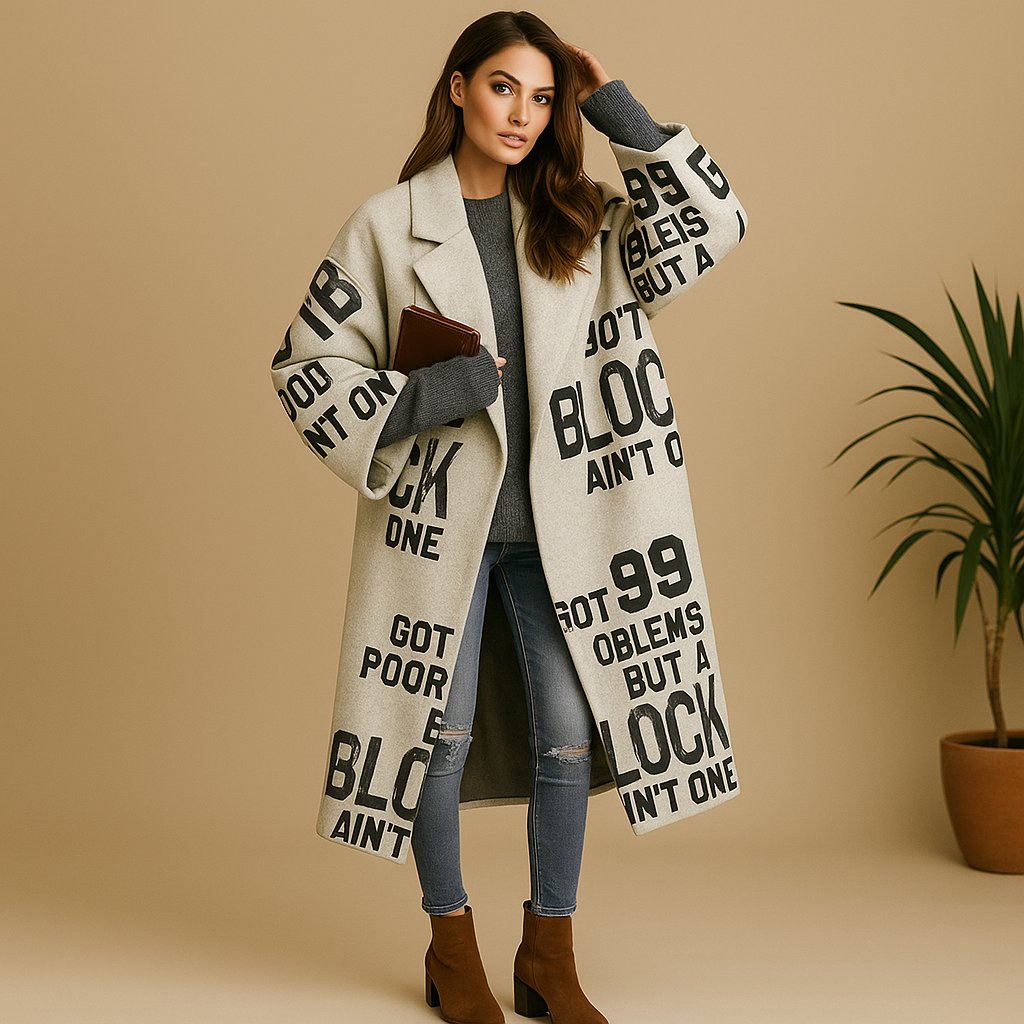 Milla – Manteau long en laine à carreaux chic