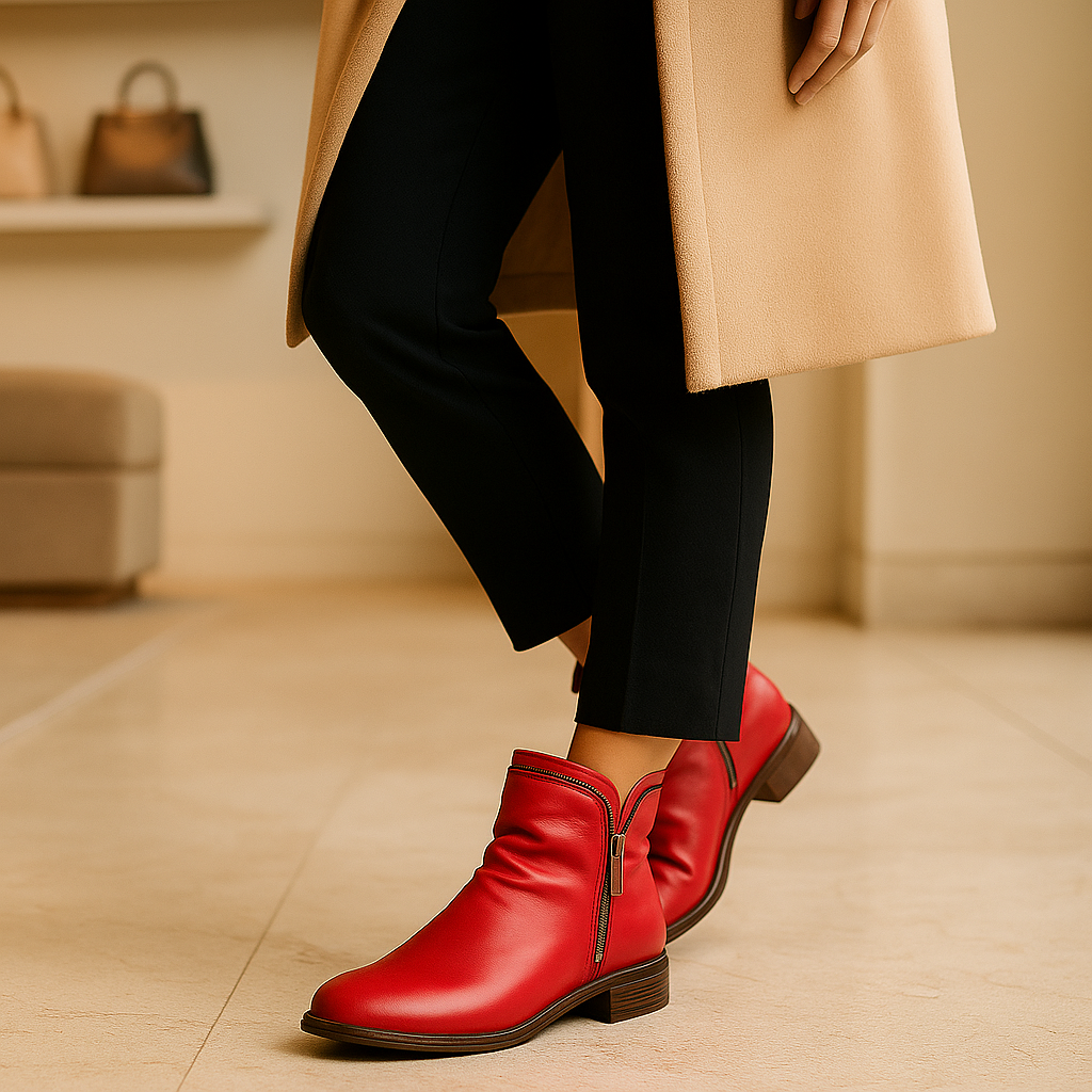 Birgitta – Bottes zippées en cuir pour femmes