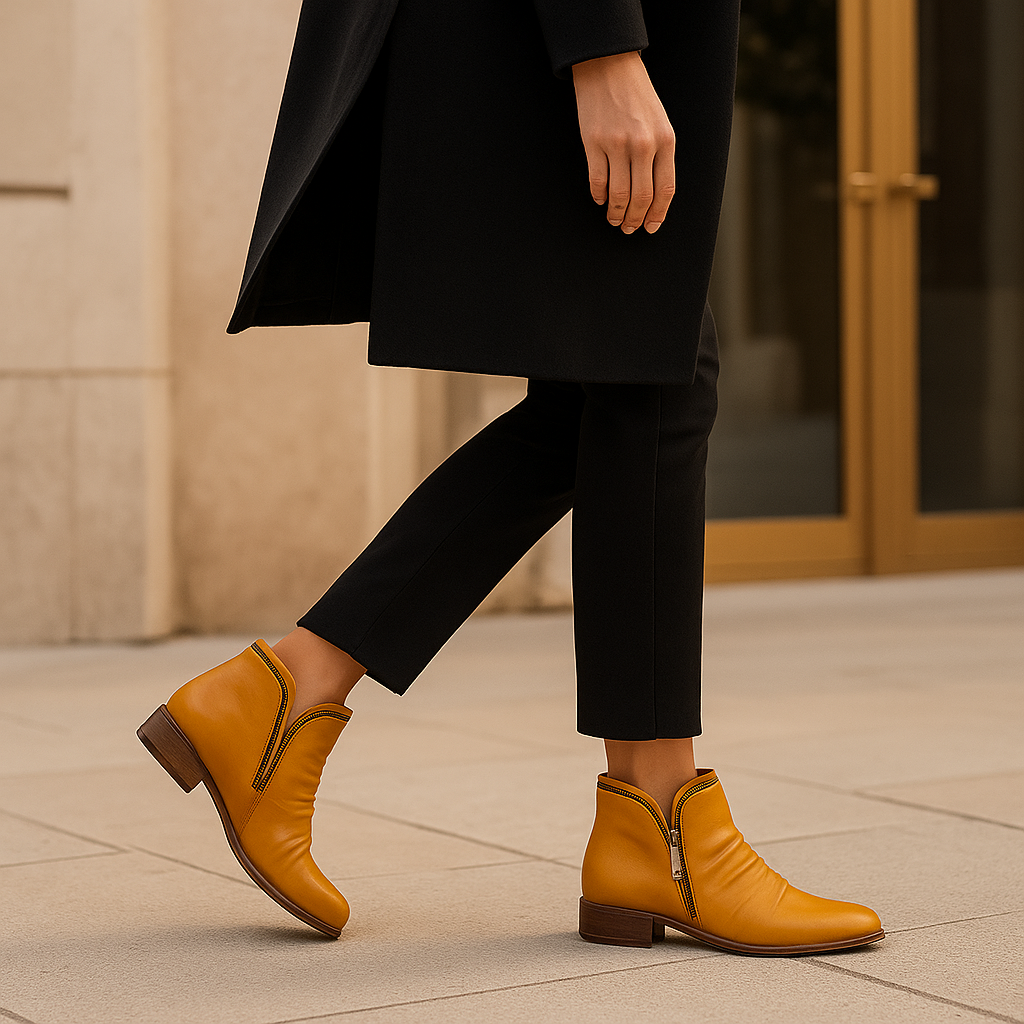 Birgitta – Bottes zippées en cuir pour femmes