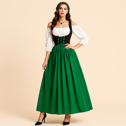 Robe dirndl longue traditionnelle femme