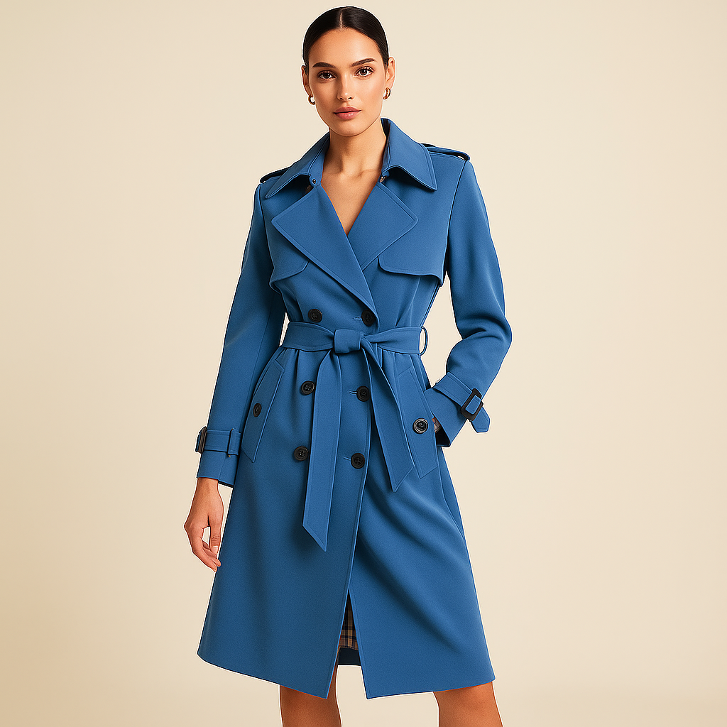 Pavia – Long trench-coat élégant pour femme, coupe intemporelle