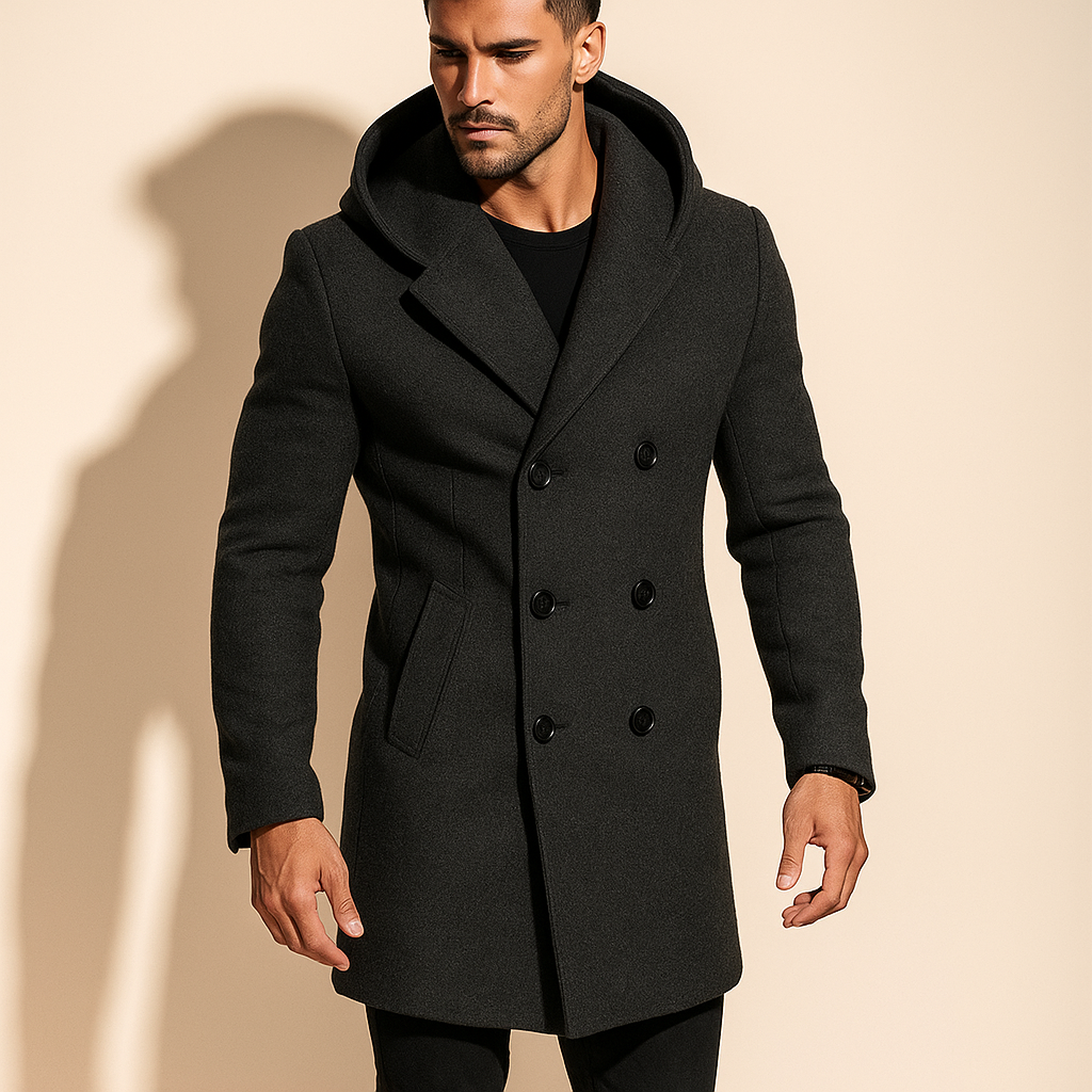 Manteau Trench Homme à Capuche – Long et Élégant
