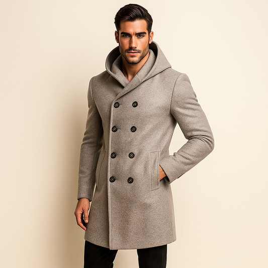 Manteau Trench Homme à Capuche – Long et Élégant