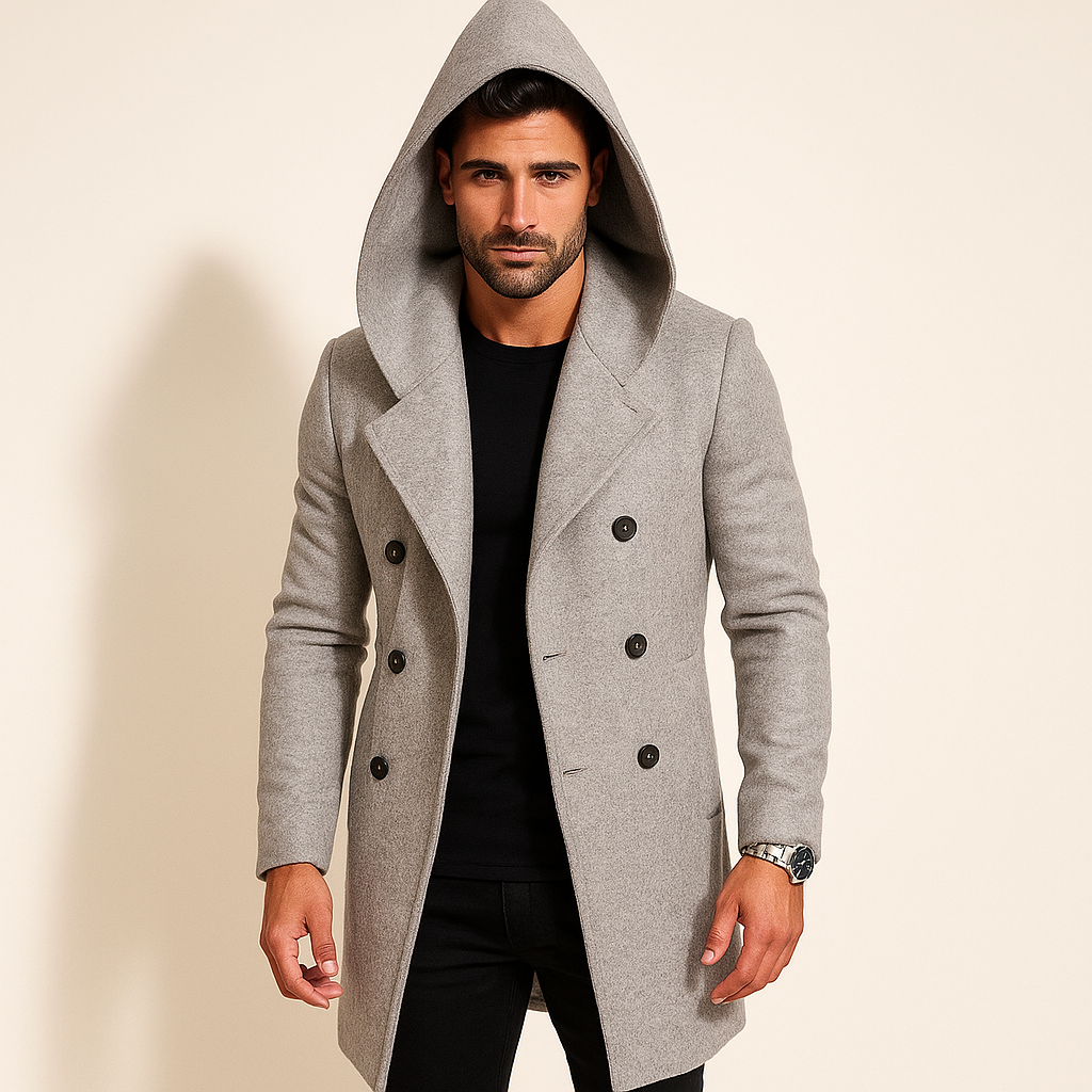 Manteau Trench Homme à Capuche – Long et Élégant