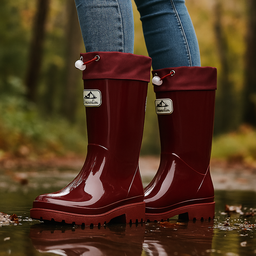 Bottes en Caoutchouc Imperméables – Laçage Ajustable et Confort