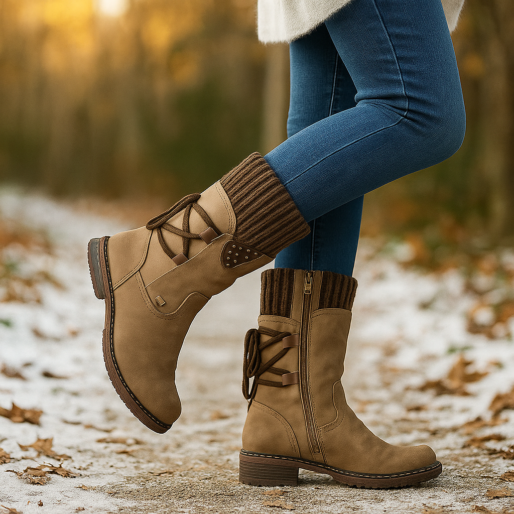 Bottines Hiver Suédées avec Détail Lacé