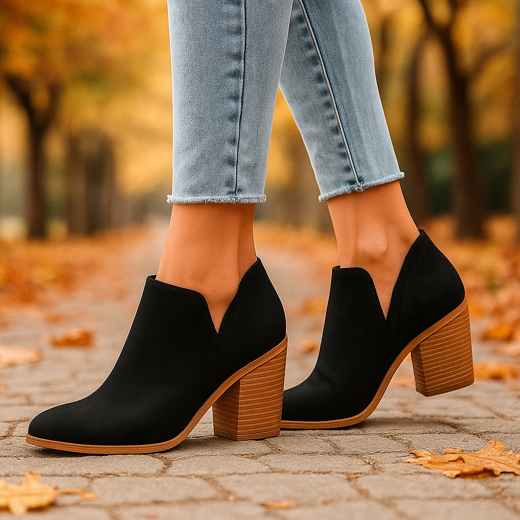 Bottines Femme Élégantes à Talon Bas
