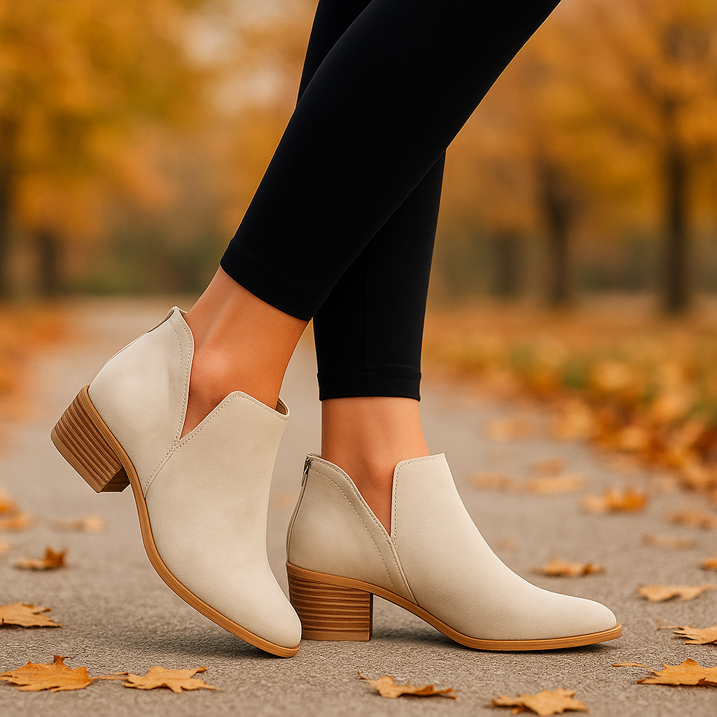 Bottines Femme Élégantes à Talon Bas