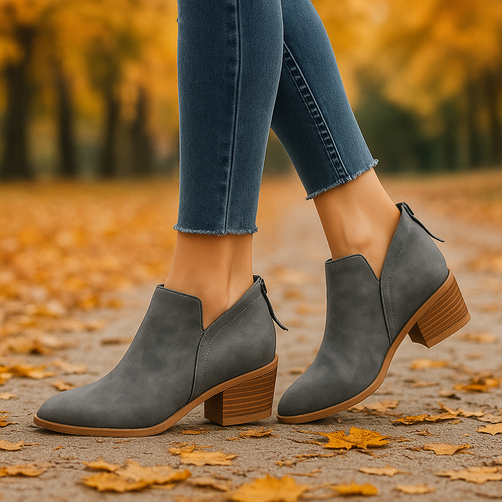 Bottines Femme Élégantes à Talon Bas