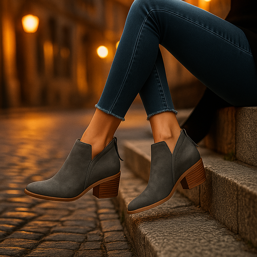 Bottines Femme Élégantes à Talon Bas