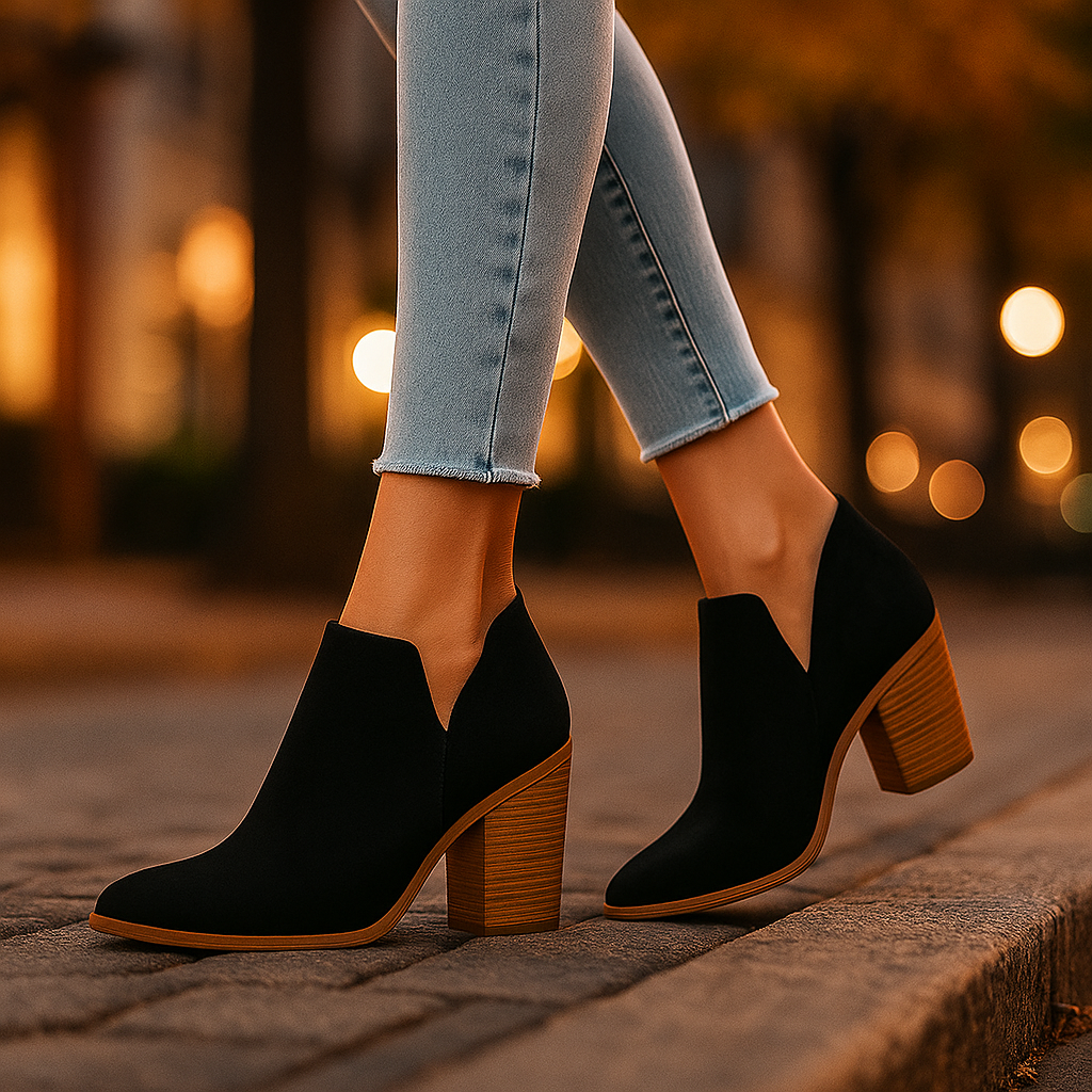 Bottines Femme Élégantes à Talon Bas