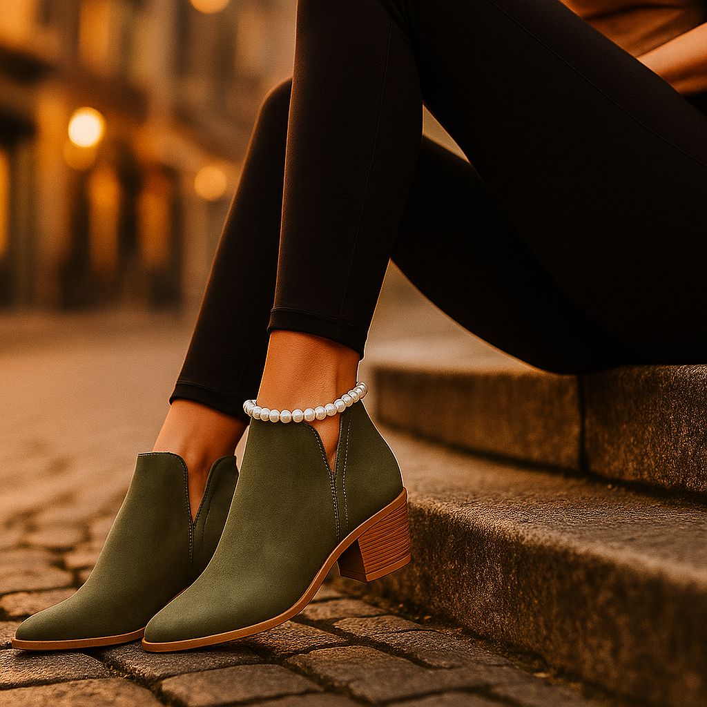 Bottines Femme Élégantes à Talon Bas
