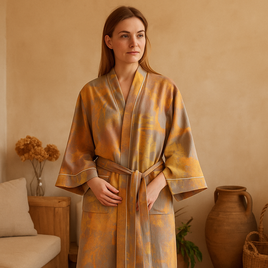 SereniLuxe – Peignoir Respirant et Élégant de Style Kimono pour un Maximum de Détente