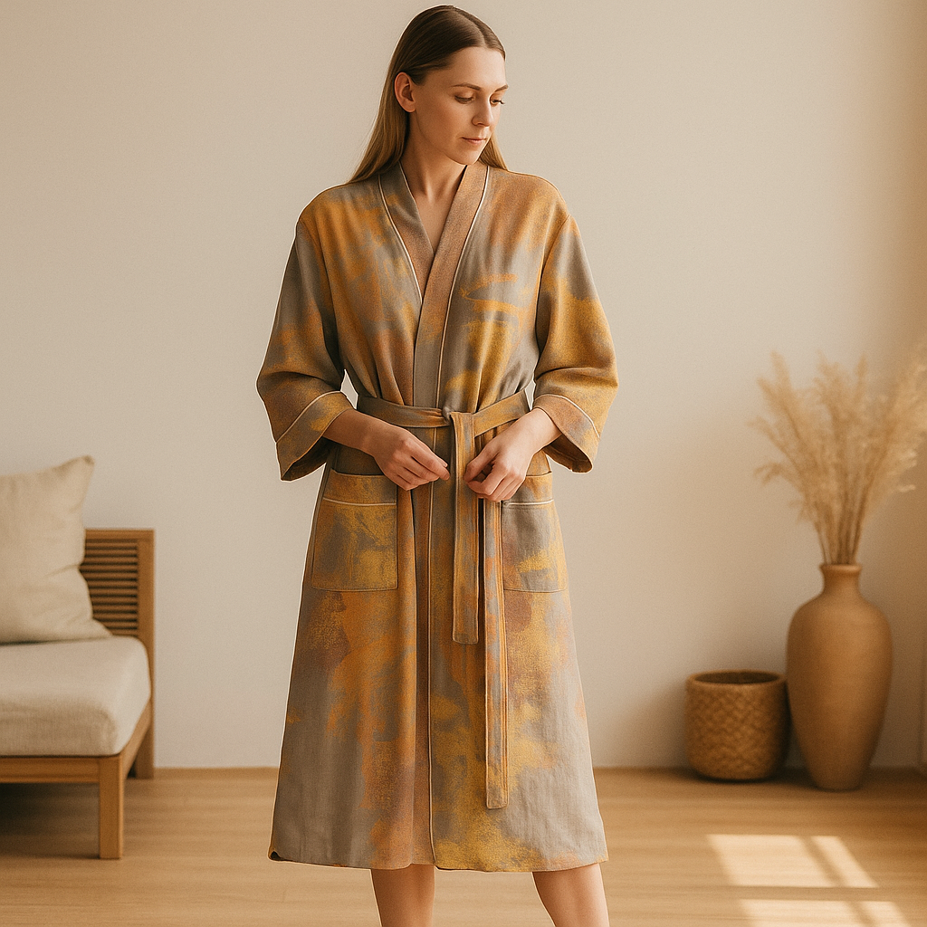 SereniLuxe – Peignoir Respirant et Élégant de Style Kimono pour un Maximum de Détente