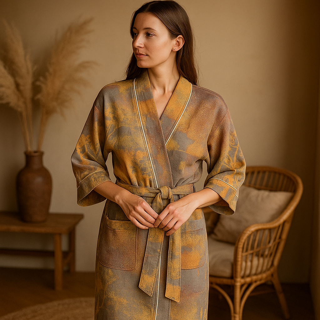 SereniLuxe – Peignoir Respirant et Élégant de Style Kimono pour un Maximum de Détente