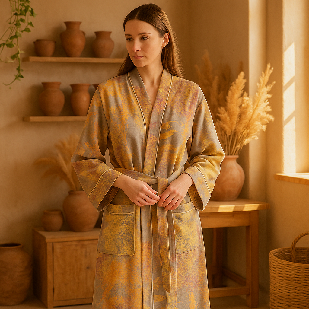 SereniLuxe – Peignoir Respirant et Élégant de Style Kimono pour un Maximum de Détente