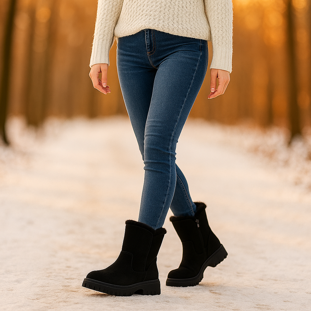 Bottes Mi-Mollet Femme en Suédine Douce