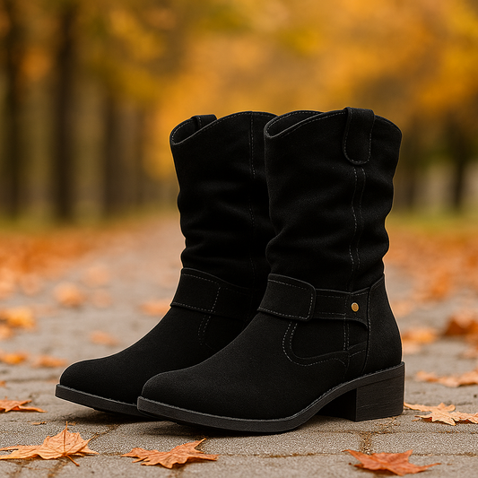 Bottes Mi-Mollet Femme Style Suède