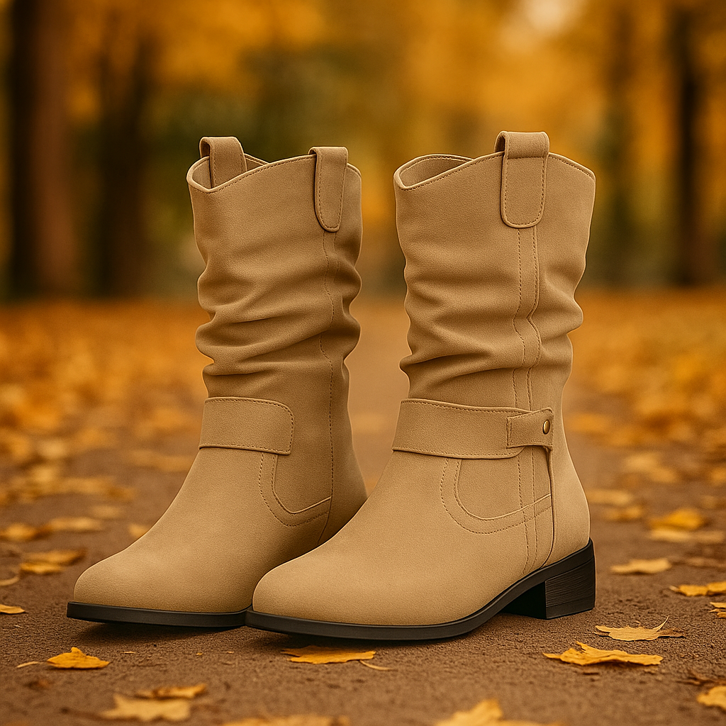 Bottes Mi-Mollet Femme Style Suède