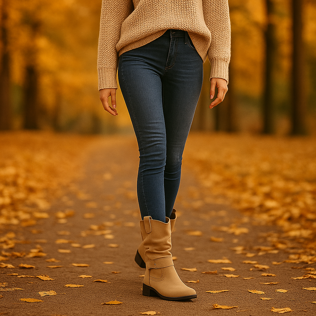 Bottes Mi-Mollet Femme Style Suède