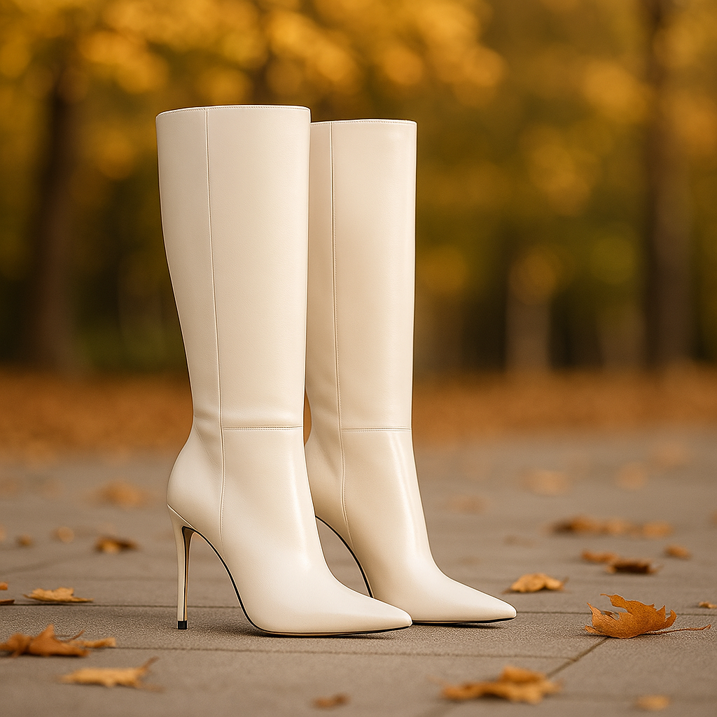Bottes Hautes Stiletto Femme à Bout Pointu